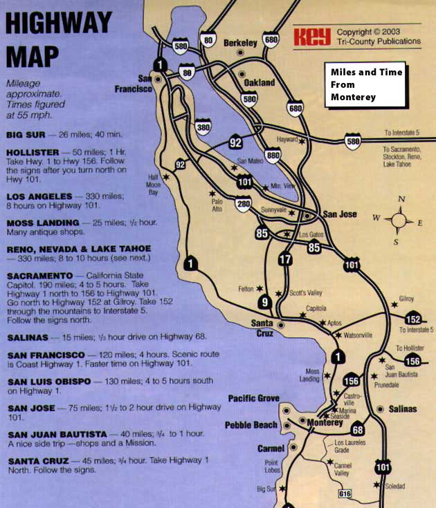 Map to the Monterey Peninsula